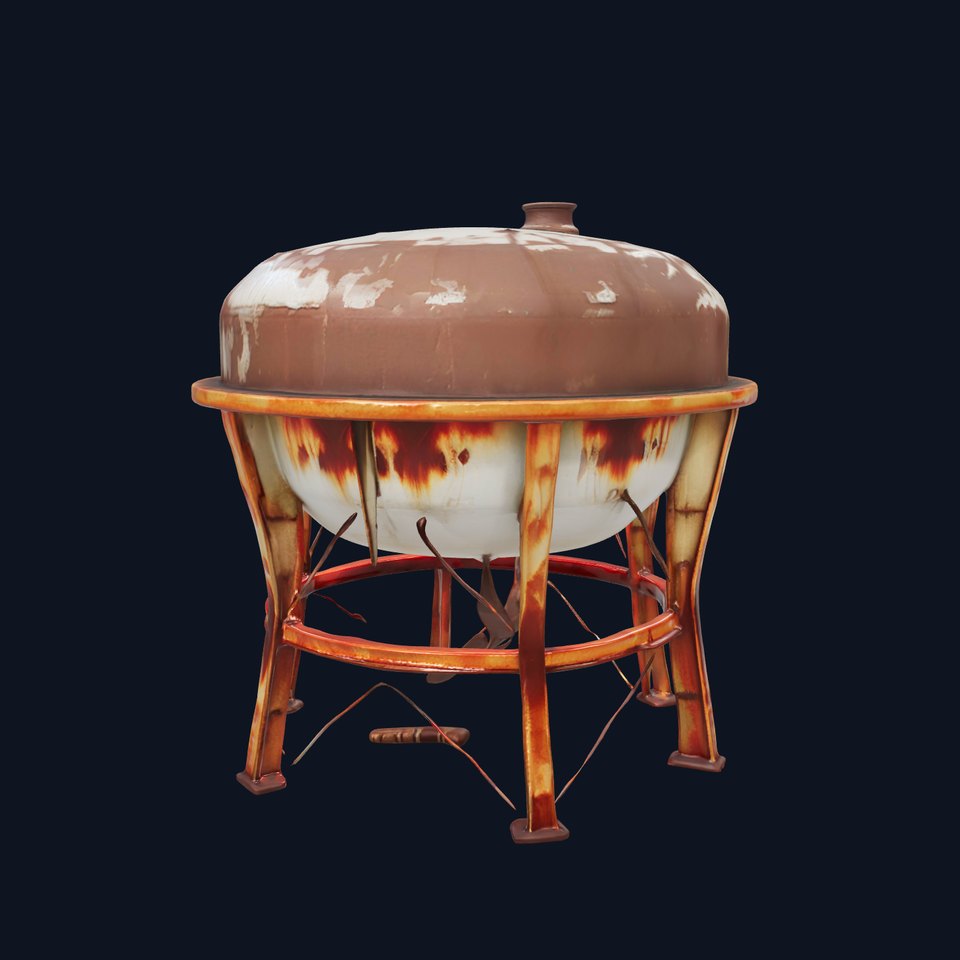 Rusty Industrial Water Tower D Model Pack